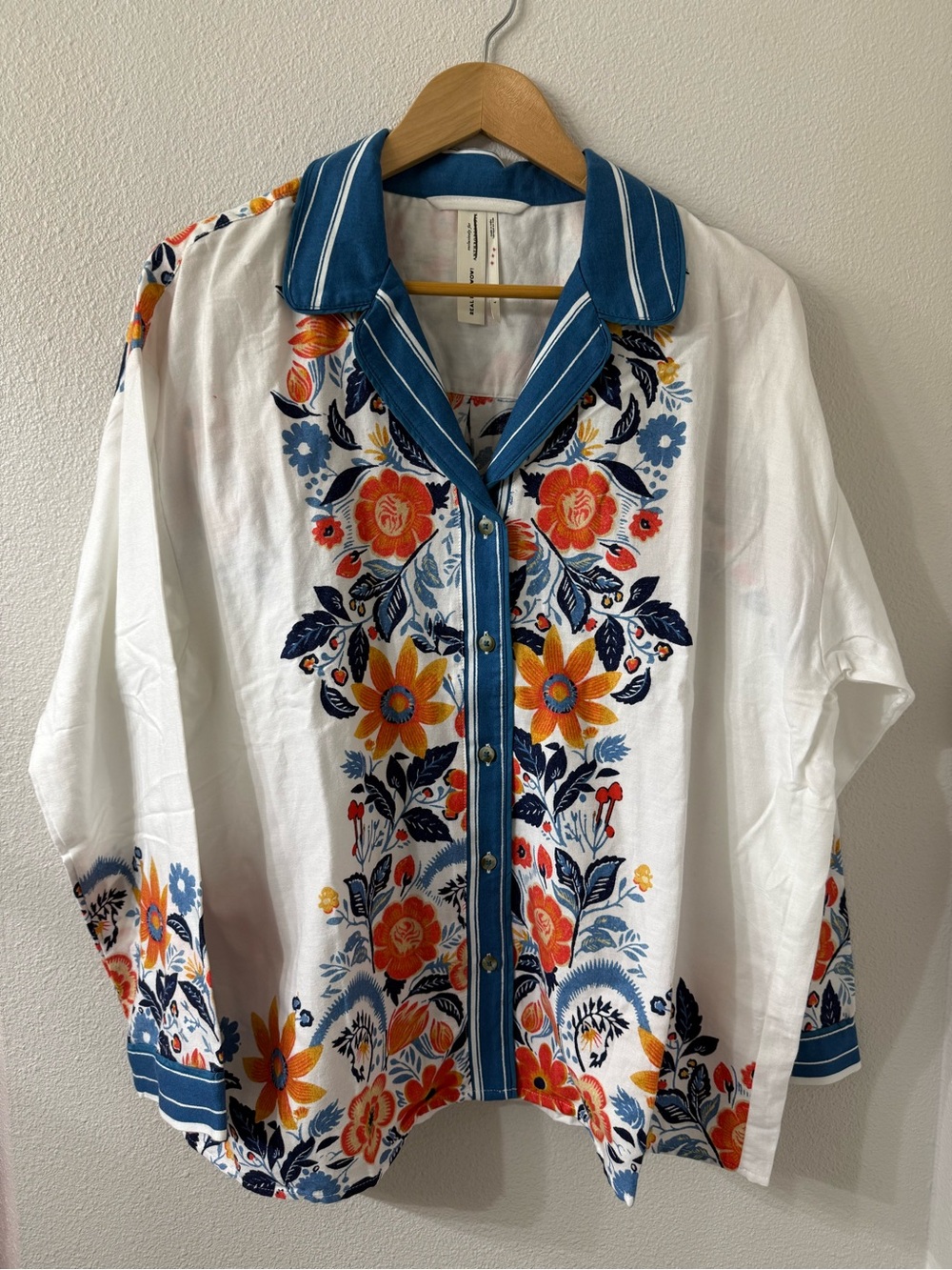 Anthropologie Real Fun, Wow! Exclusive button-down top with embroidery - Picture 1 of 5